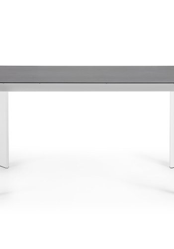 KAVE HOME Axis spisebord, med butterfly bordplate - grtt porselen og hvitt stl (140(200)x90)