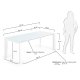 KAVE HOME Axis spisebord, med butterfly bordplate - hvitt glass og hvitt stl (160(220)x90)