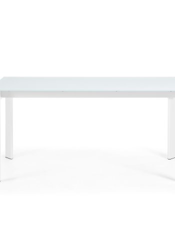 KAVE HOME Axis spisebord, med butterfly bordplate - hvitt glass og hvitt stl (160(220)x90)