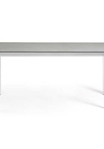 KAVE HOME Axis uttrekkbart porselensbord i Hydra Lead-finish med hvite ben 160 (220) cm