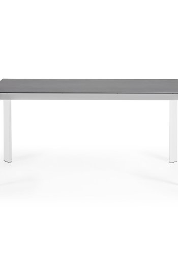 KAVE HOME Axis spisebord, med butterfly bordplate - grtt porselen og hvitt stl (160(220)x90)