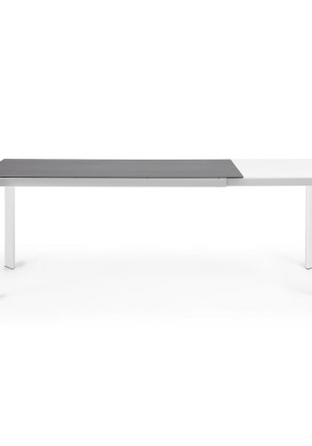 KAVE HOME Axis spisebord, med butterfly bordplate - grtt porselen og hvitt stl (160(220)x90)