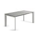 KAVE HOME Axis Esstisch, mit Schmetterlingstischplatte - Hydra Plomo Porzellan und grauer Stahl (120(180)