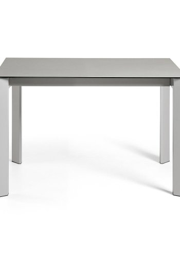 KAVE HOME Axis Esstisch, mit Schmetterlingstischplatte - Hydra Plomo Porzellan und grauer Stahl (120(180)