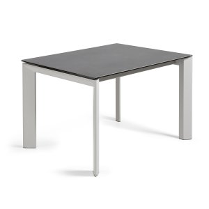 KAVE HOME Axis spisebord, m. butterflybordplade - Volcano Rock porceln og gr stl (120(180)