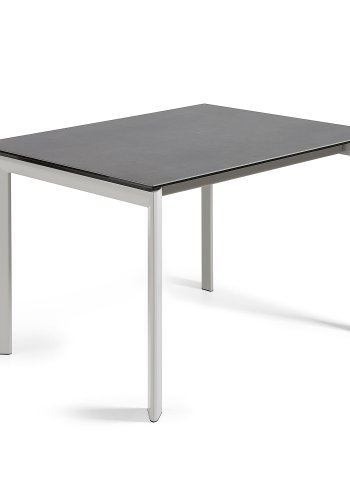 KAVE HOME Axis uttrekkbart porselensbord i Volcano Rock-finish med gr stlben 120 (180) cm