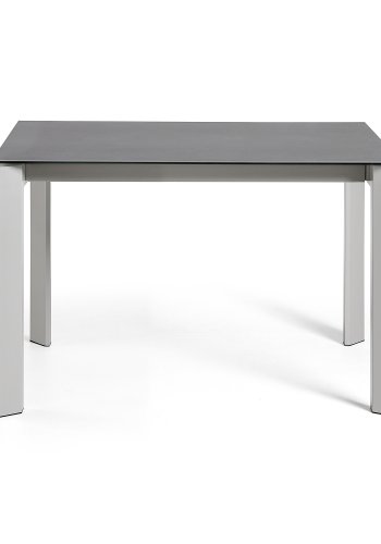 KAVE HOME Axis uttrekkbart porselensbord i Volcano Rock-finish med gr stlben 120 (180) cm