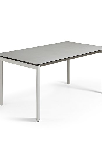 KAVE HOME Axis uttrekkbart porselensbord i Hydra Lead-finish med gr stlben 140 (200) cm