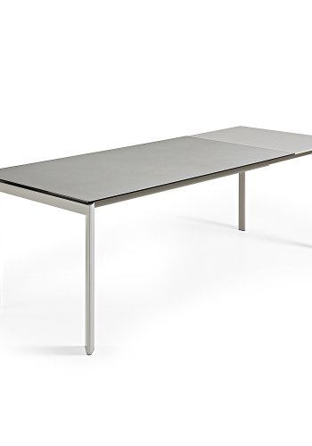 KAVE HOME Axis uttrekkbart porselensbord i Hydra Lead-finish med gr stlben 140 (200) cm