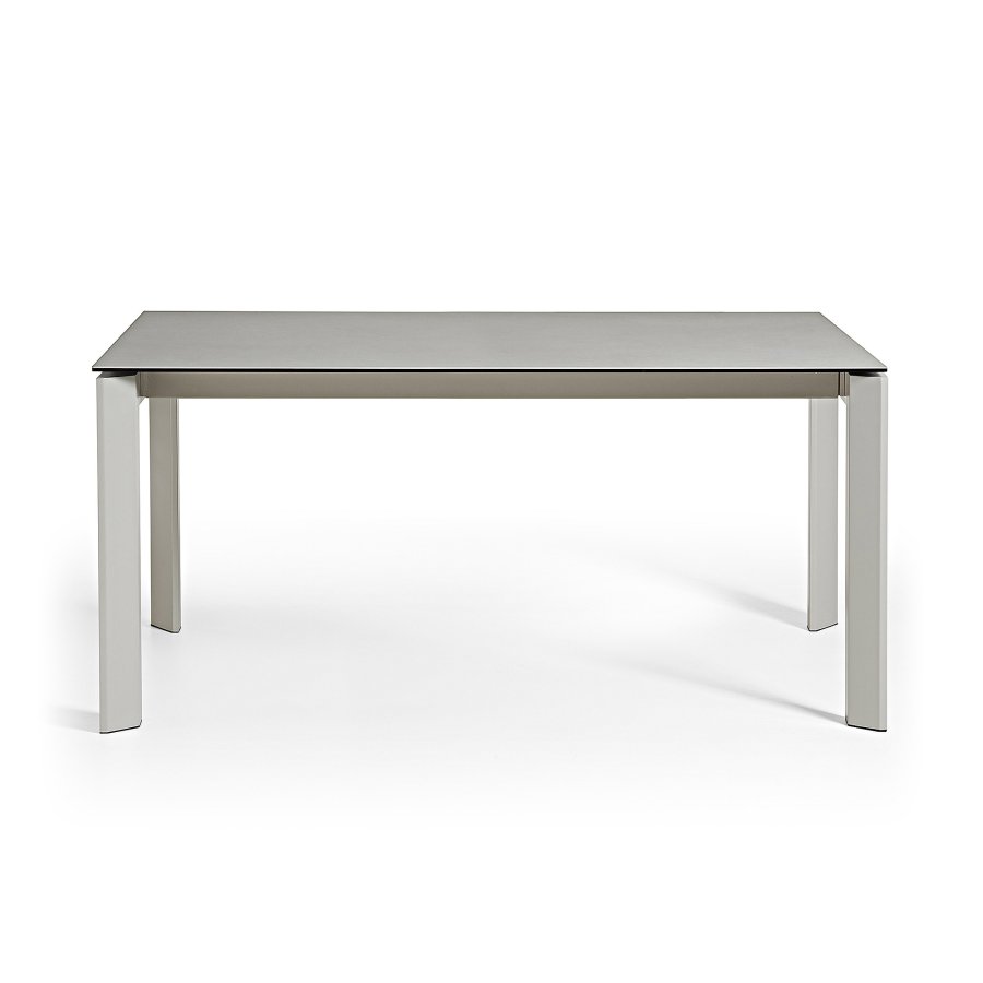 KAVE HOME Axis uttrekkbart porselensbord i Hydra Lead-finish med gr stlben 140 (200) cm