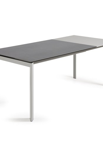 KAVE HOME Axis spisebord, med butterfly bordplate - grtt porselen og grtt stl (140(200)x90)