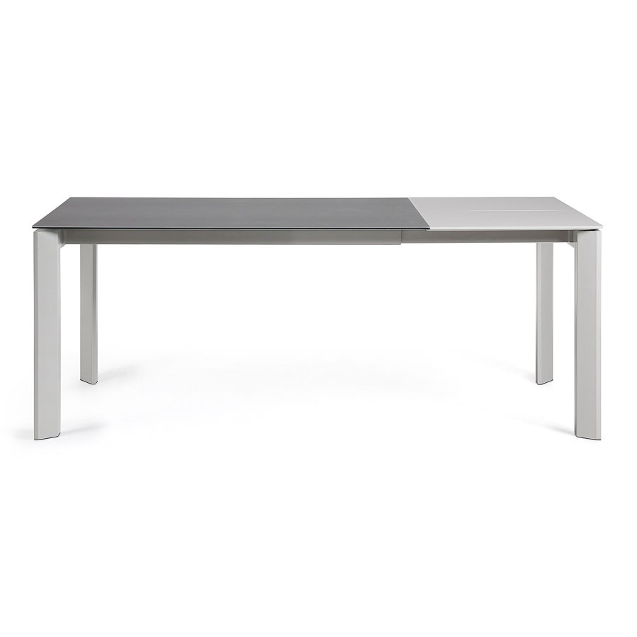 KAVE HOME Axis spisebord, med butterfly bordplate - grtt porselen og grtt stl (140(200)x90)