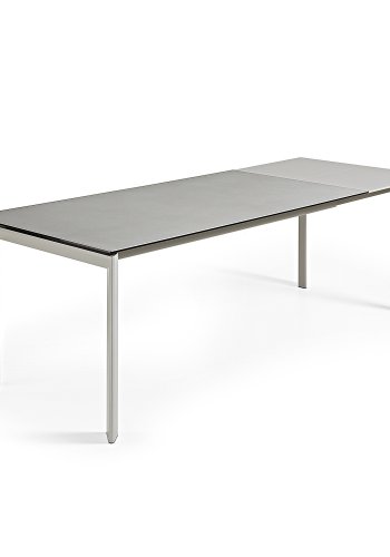 KAVE HOME Axis uttrekkbart porselensbord i Hydra Lead-finish med gr ben 160 (220) cm