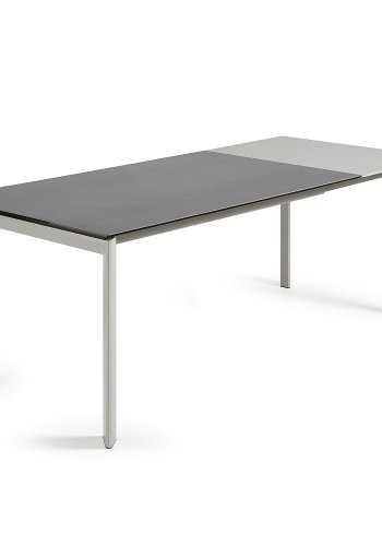 KAVE HOME Axis spisebord, med butterfly bordplate - grtt porselen og grtt stl (160(220)x90)