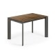 KAVE HOME Axis uttrekkbart porselensbord med Iron Corten-finish og mrkegr ben, 120 (180) cm