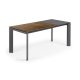 KAVE HOME Axis uttrekkbart porselensbord med Iron Corten-finish og mrkegr ben, 120 (180) cm