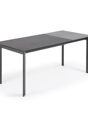 KAVE HOME Axis spisebord, med butterfly bordplate - grtt porselen og mrk grtt stl (120(180)x80)