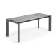 KAVE HOME Axis uttrekkbart porselensbord i Hydra Lead-finish med antrasitt stlben 140 (200) cm