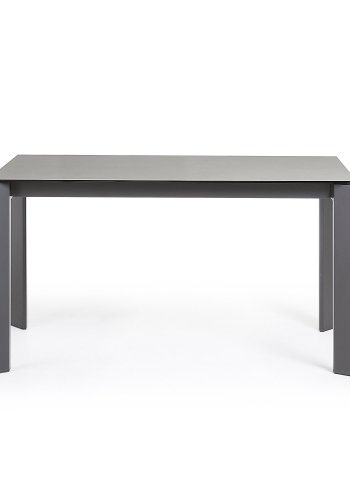KAVE HOME Axis uttrekkbart porselensbord i Hydra Lead-finish med antrasitt stlben 140 (200) cm