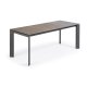KAVE HOME Axis uttrekkbart porselensbord i antrasittfarget Volcano Ash-finish med stlben 140(200) cm