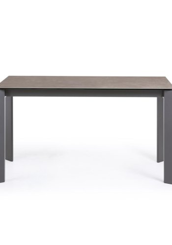 KAVE HOME Axis uttrekkbart porselensbord i antrasittfarget Volcano Ash-finish med stlben 140(200) cm