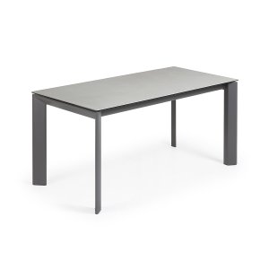KAVE HOME Axis spisebord, m. butterflybordplade - Hydra Lead porceln/antracitgr stl (160(220)