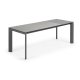 KAVE HOME Axis uttrekkbart porselensbord i Hydra Lead-finish med antrasittfargede ben 160 (220) cm