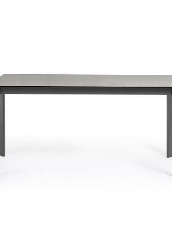KAVE HOME Axis uttrekkbart porselensbord i Hydra Lead-finish med antrasittfargede ben 160 (220) cm