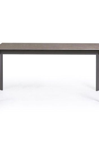 KAVE HOME Axis Esstisch, mit Butterfly-Tischplatte - Vulcano Ceniza Porzellan/anthrazitgrauer Stahl (160(220)