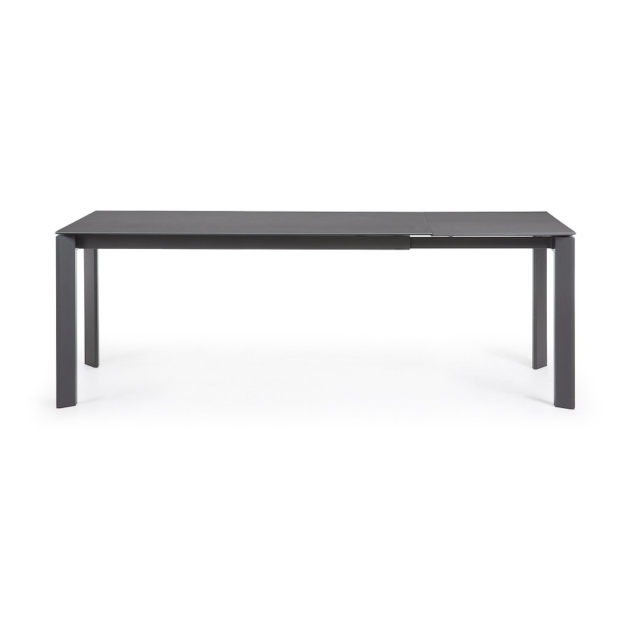 KAVE HOME Axis spisebord, med butterfly bordplate - grtt porselen og mrk grtt stl (160(220)x90)