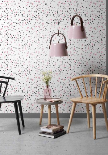 KAVE HOME Krise matbordsstol - svart gummitr&auml;, med armst&ouml;d