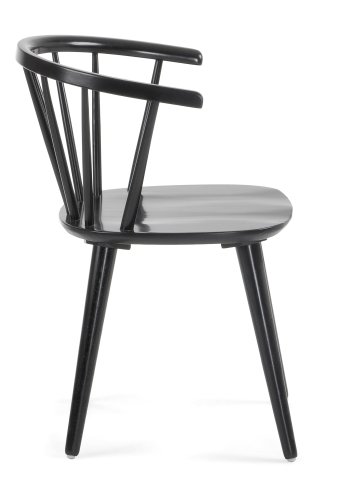 KAVE HOME Krise matbordsstol - svart gummitr&auml;, med armst&ouml;d