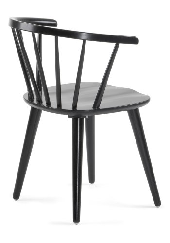 KAVE HOME Krise matbordsstol - svart gummitr&auml;, med armst&ouml;d