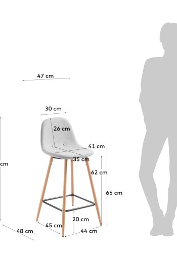 KAVE HOME Lys gr Nolite krakk hyde 65 cm