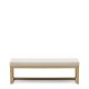 KAVE HOME Loya b�nk, rektangul�r - beige chenille og natur b�getr� (128x42)