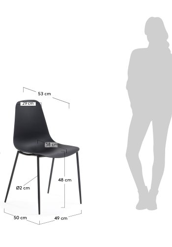 KAVE HOME Wassu spisestol - svart plast og metall