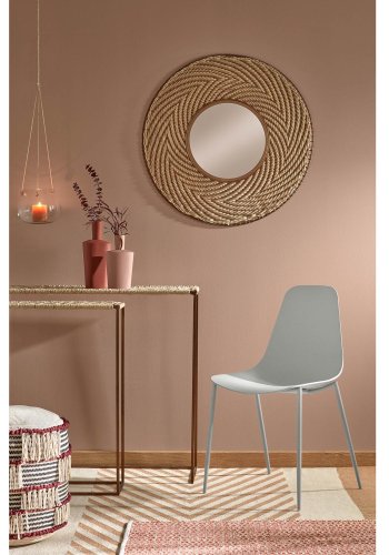 KAVE HOME Wassu spisestol - hvit plast og stl