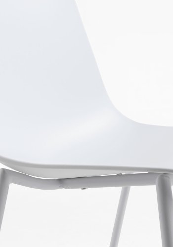 KAVE HOME Wassu spisestol - hvit plast og stl