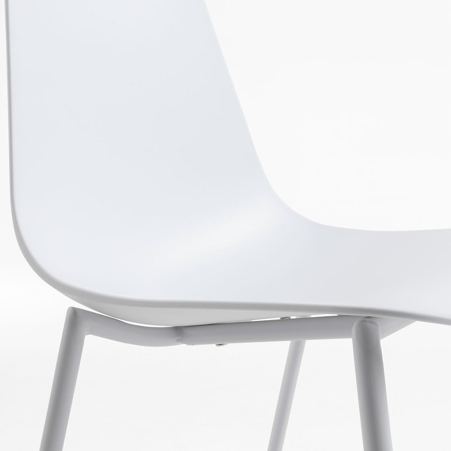 KAVE HOME Wassu spisestol - hvit plast og stl