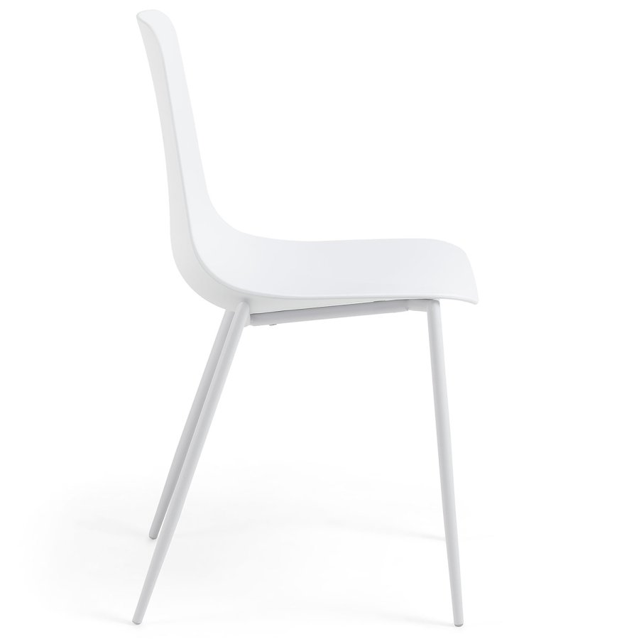 KAVE HOME Wassu spisestol - hvit plast og stl