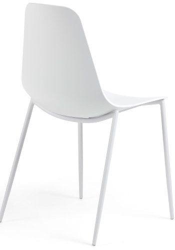 KAVE HOME Wassu spisestol - hvit plast og stl