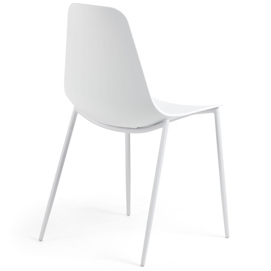 KAVE HOME Wassu spisestol - hvit plast og stl