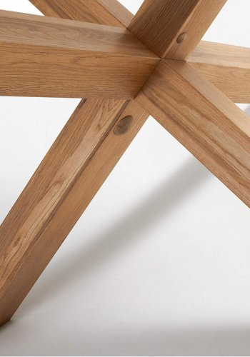 KAVE HOME Nori spisebord - hvit/natur MDF/eik, rundt (135)