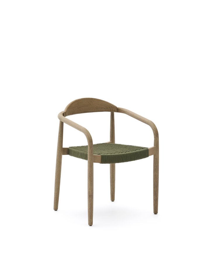 KAVE HOME Nina hagestol, med armlener, stabelbar - grnt tau og akasietre