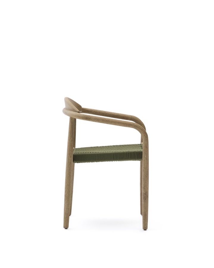 KAVE HOME Nina hagestol, med armlener, stabelbar - grnt tau og akasietre