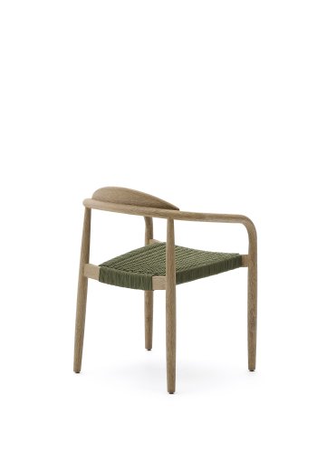 KAVE HOME Nina hagestol, med armlener, stabelbar - grnt tau og akasietre
