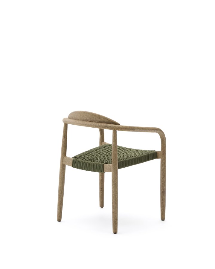 KAVE HOME Nina hagestol, med armlener, stabelbar - grnt tau og akasietre