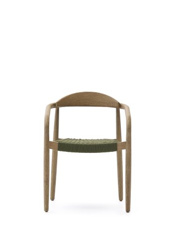 KAVE HOME Nina hagestol, med armlener, stabelbar - grnt tau og akasietre