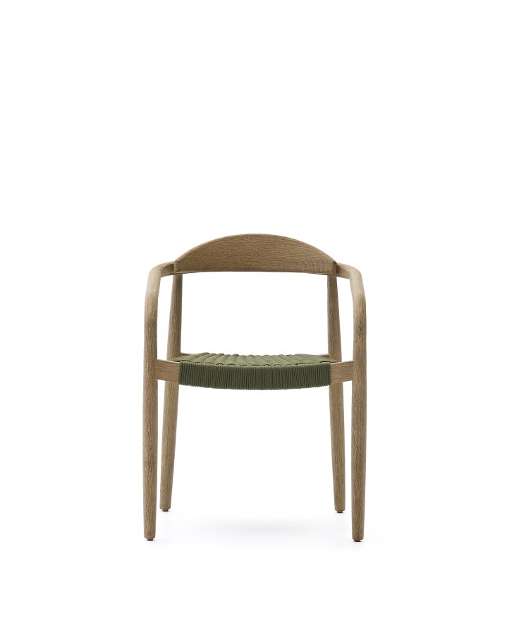 KAVE HOME Nina hagestol, med armlener, stabelbar - grnt tau og akasietre