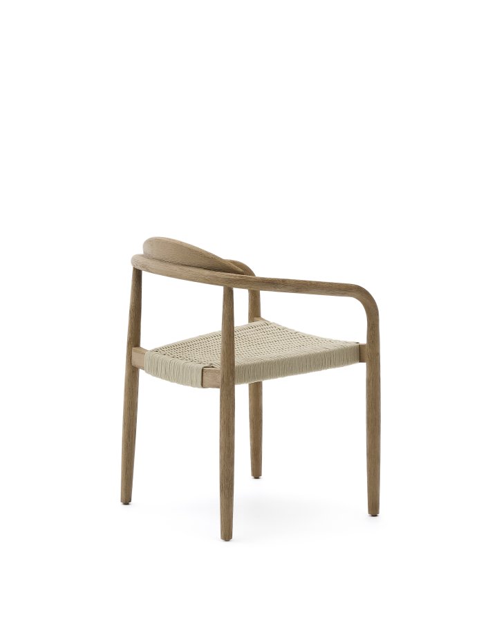 KAVE HOME Nina stabelbar stol laget av FSC 100 % heltre akasie og ecru tausnor